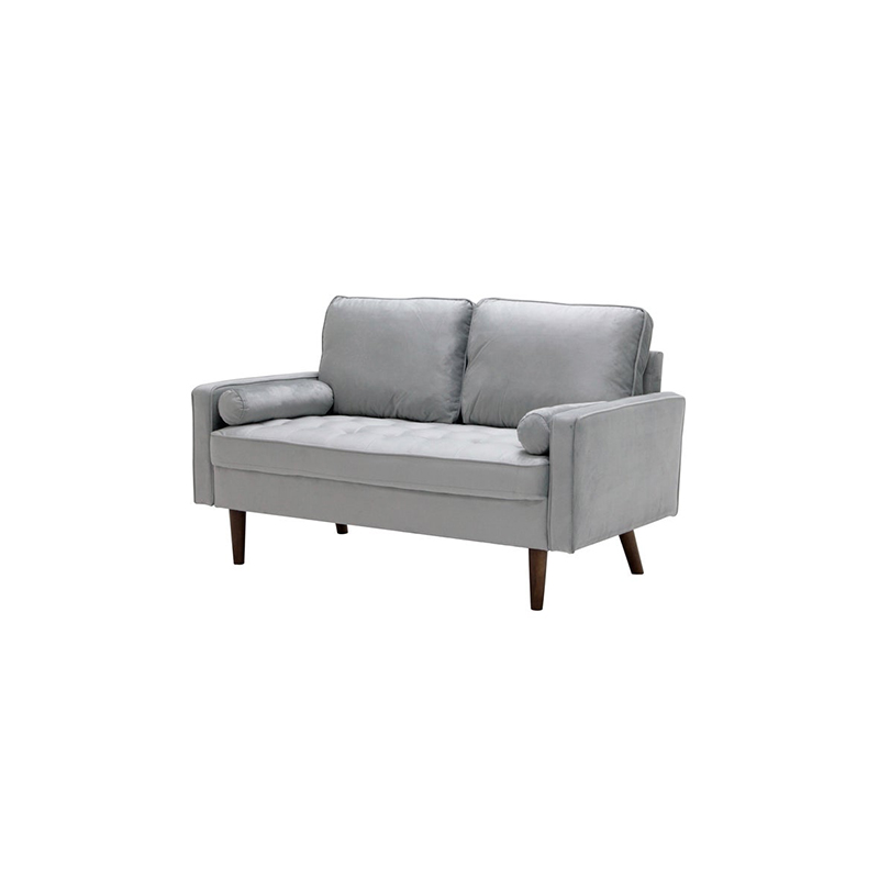 Melotto Sofa 2 Seater - Brown Eucalyptus - Light Grey Velvet