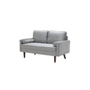 Melotto Sofa 2 Seater - Brown Eucalyptus - Light Grey Velvet