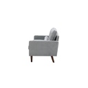 Melotto Sofa 2 Seater - Brown Eucalyptus - Light Grey Velvet