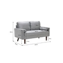 Melotto Sofa 2 Seater - Brown Eucalyptus - Light Grey Velvet