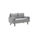 Melotto Sofa 2 Seater - Brown Eucalyptus - Light Grey Velvet