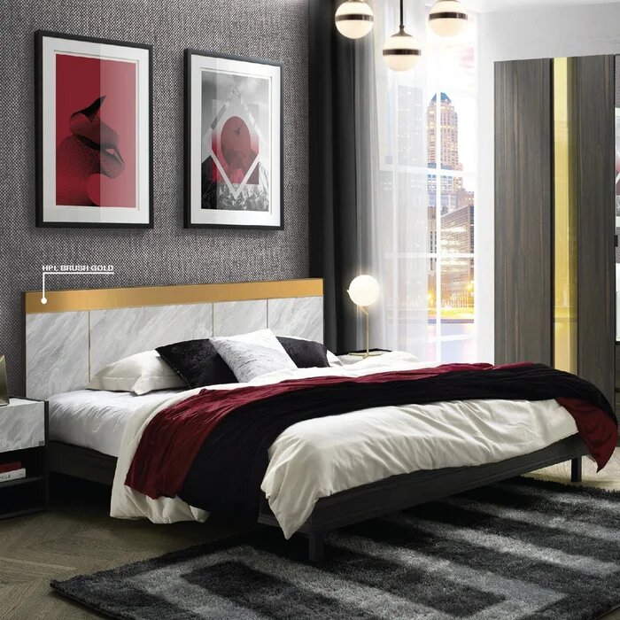 Reiss (JA) Bed 6ft - AA/ROY/GR Sand/HPL Gold