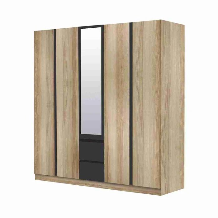 Patinal Wardrobe WE200-200ADM01 - Lindberg Oak/Dark Grey