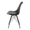 Ashira Dining Chair - Black Steel Leg - Black/Light Grey Fabric