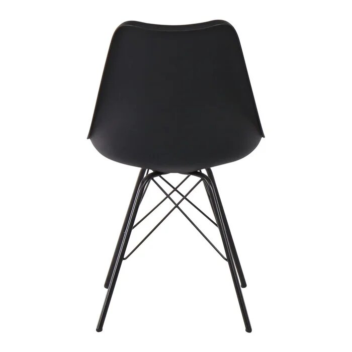 Ashira Dining Chair - Black Steel Leg - Black/Light Grey Fabric