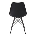 Ashira Dining Chair - Black Steel Leg - Black/Light Grey Fabric