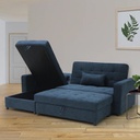 Coris Sofa 2 Seater-Black Plastic Legs/Dark Blue