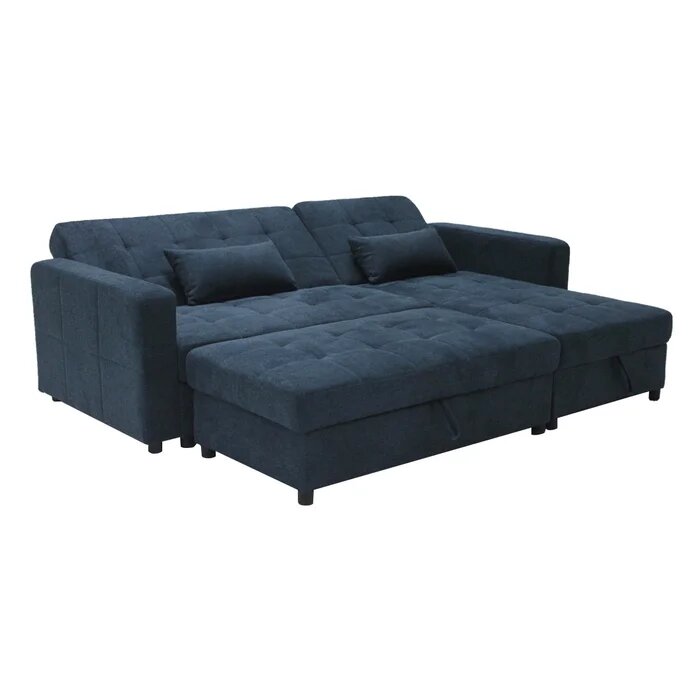 Coris Sofa 2 Seater-Black Plastic Legs/Dark Blue