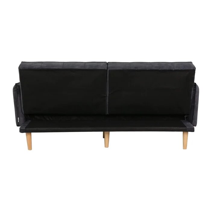 College Sofa Bed-Wood/Dark Grey Velvet
