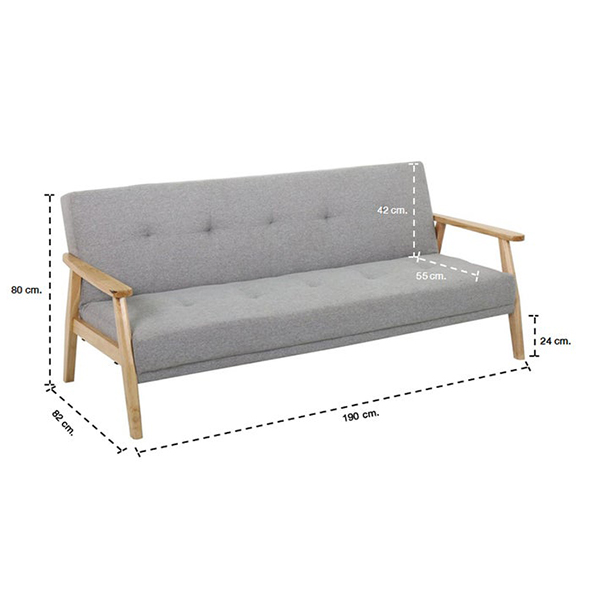Marine Sofabed-Wood/Dark Gray