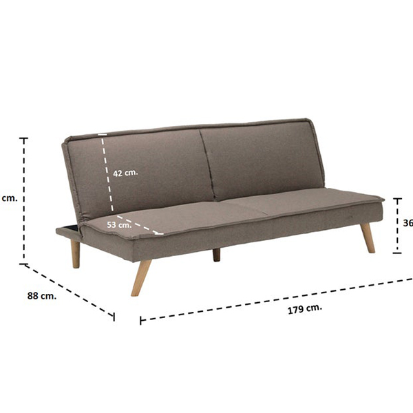 Jacan Sofa Bed- Eucalyptus/Brown