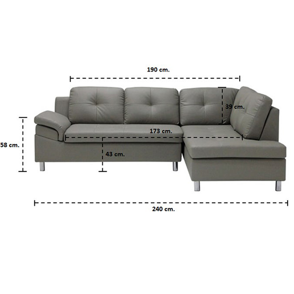 Trumble Sofa -Right Corner/Hem/ SL /Grey