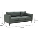 Rocco Sofa-Wood Leg/Dark Gray Fabric 3s