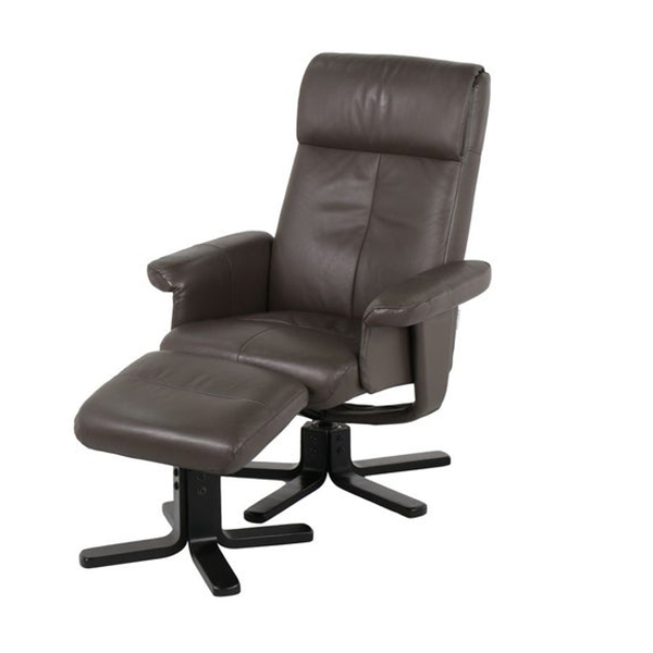Camber Recliner+Stool-Leather/SL Brown/1RE