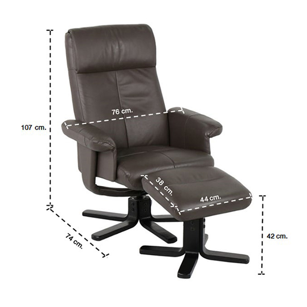 Camber Recliner+Stool-Leather/SL Brown/1RE