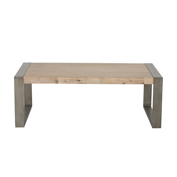 Fania-C Coffee Table-Dark Grey Steel/Natural Wood