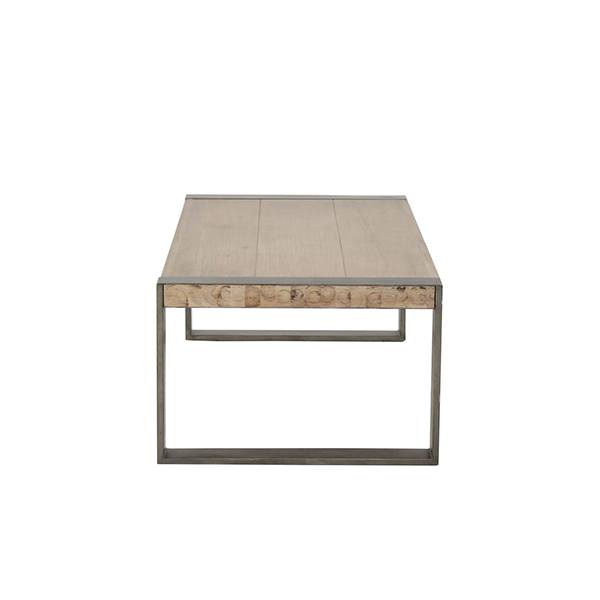 Fania-C Coffee Table-Dark Grey Steel/Natural Wood