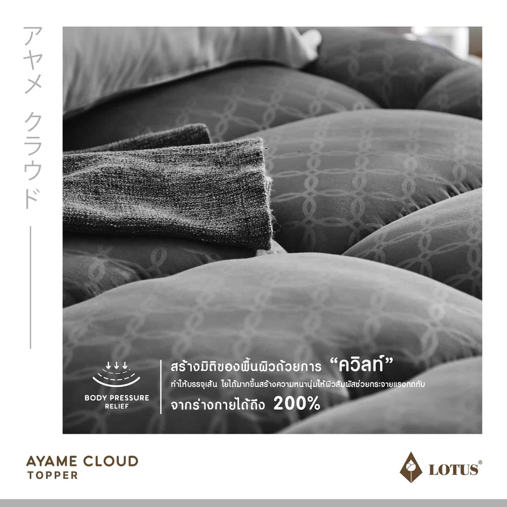 Lotus - Ayame Cloud Topper 5ft x 6.5ft - Brown - Thickness 4&quot;