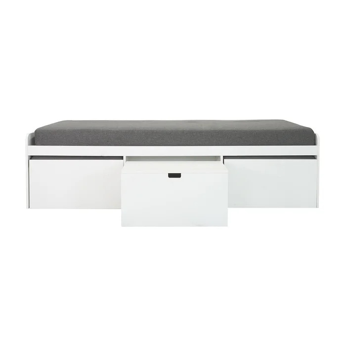 KC-Play Beddesk Sofabed-White/Gray Cushion