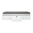 KC-Play Beddesk Sofabed-White/Gray Cushion