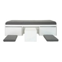 KC-Play Beddesk Sofabed-White/Gray Cushion