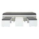 KC-Play Beddesk Sofabed-White/Gray Cushion