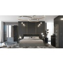 Marseille Bedroom Set 6ft - Grey Linen/BLMQ