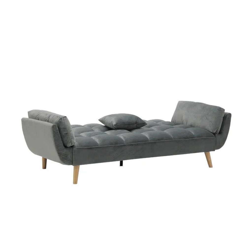 Chermin Sofa Bed - Wood Leg/Grey Velvet
