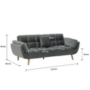 Chermin Sofa Bed - Wood Leg/Grey Velvet