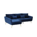 Nada Sofa - Left Corner / Blue Velvet Fabric