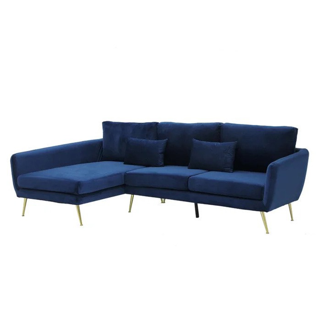 Nada Sofa - Left Corner / Blue Velvet Fabric