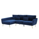 Nada Sofa - Left Corner / Blue Velvet Fabric