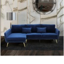 Nada Sofa - Left Corner / Blue Velvet Fabric