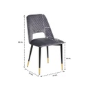 Tara Chair - Gold/Black/Grey Velvet