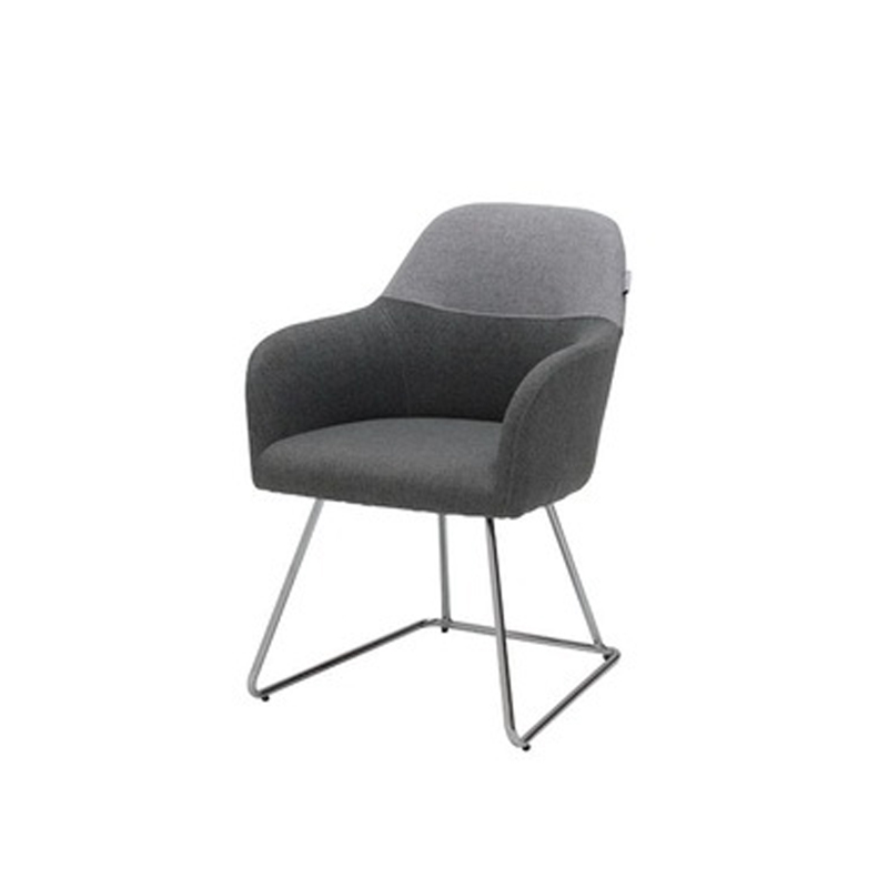 Layne Arm Chair - Chrome/Light Grey Fabric/Dark Grey