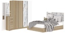Marzera Bedroom Set 5ft - Carrara/Lindberg Oak