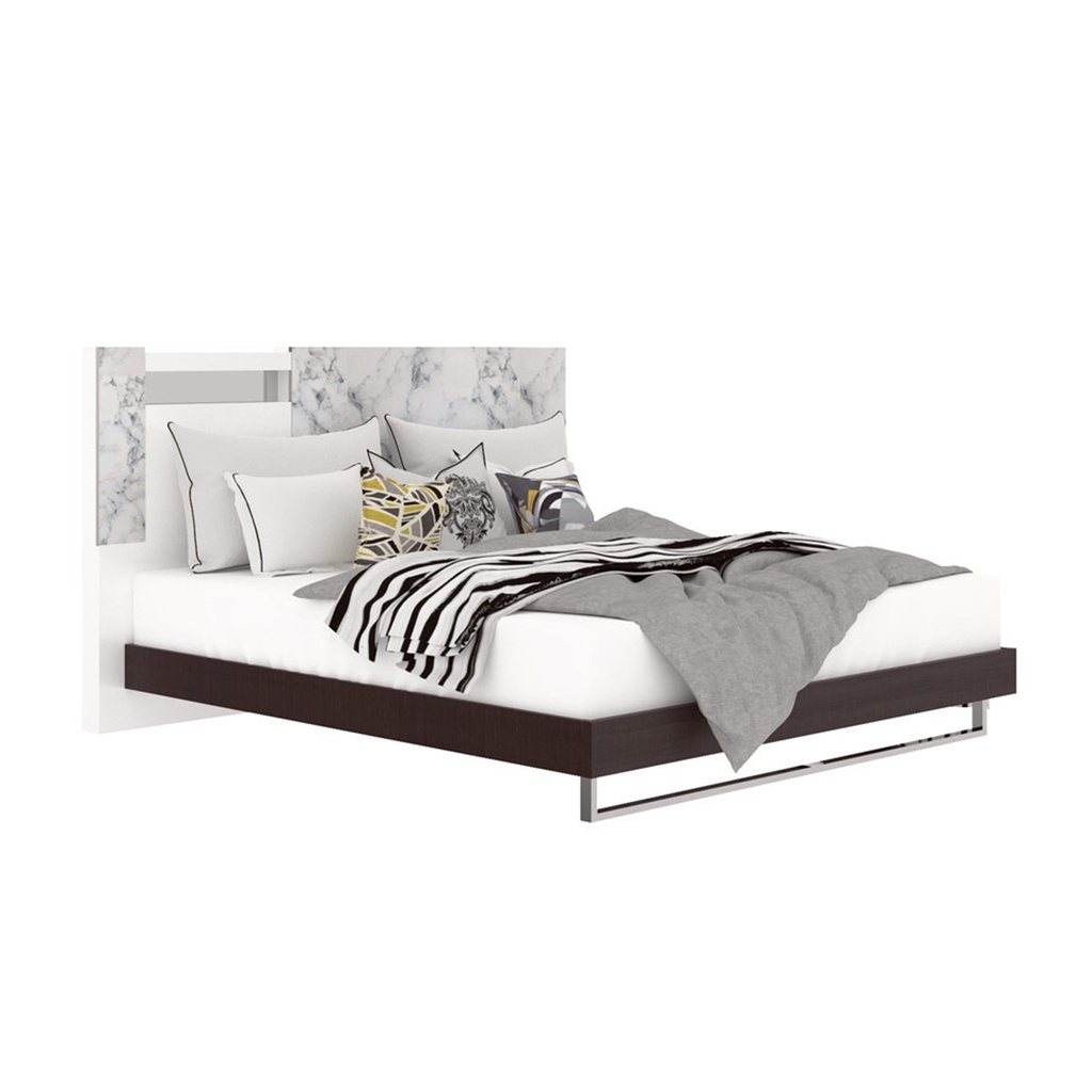 Marzera-F Bed 5ft - Carrara/Wenge