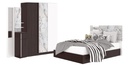 Marzera Bedroom Set 5ft - Carrara/Wenge