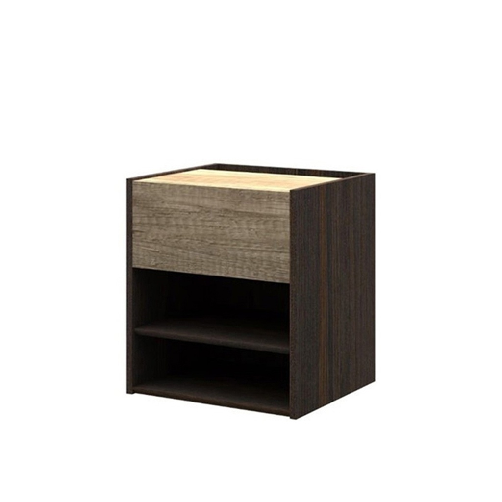 Leno Night Table 45cm Wide - Royal Acacia/CSL Smoke Timber