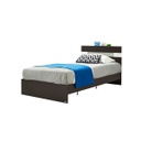 Harper Bed 3.5ft - Wenge/White-Denim