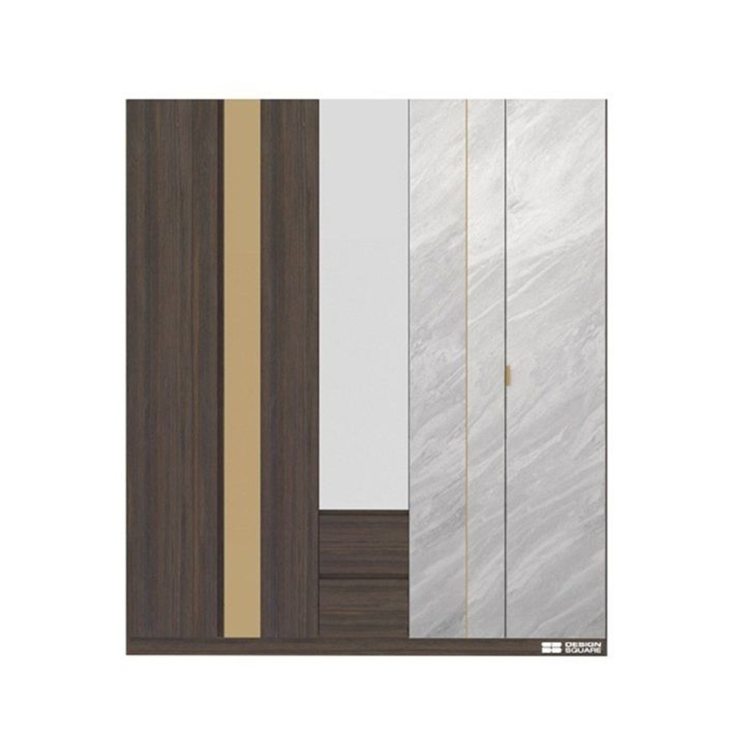 Reiss Wardrobe 200cm Wide - Royal Acacia/Grey Sand