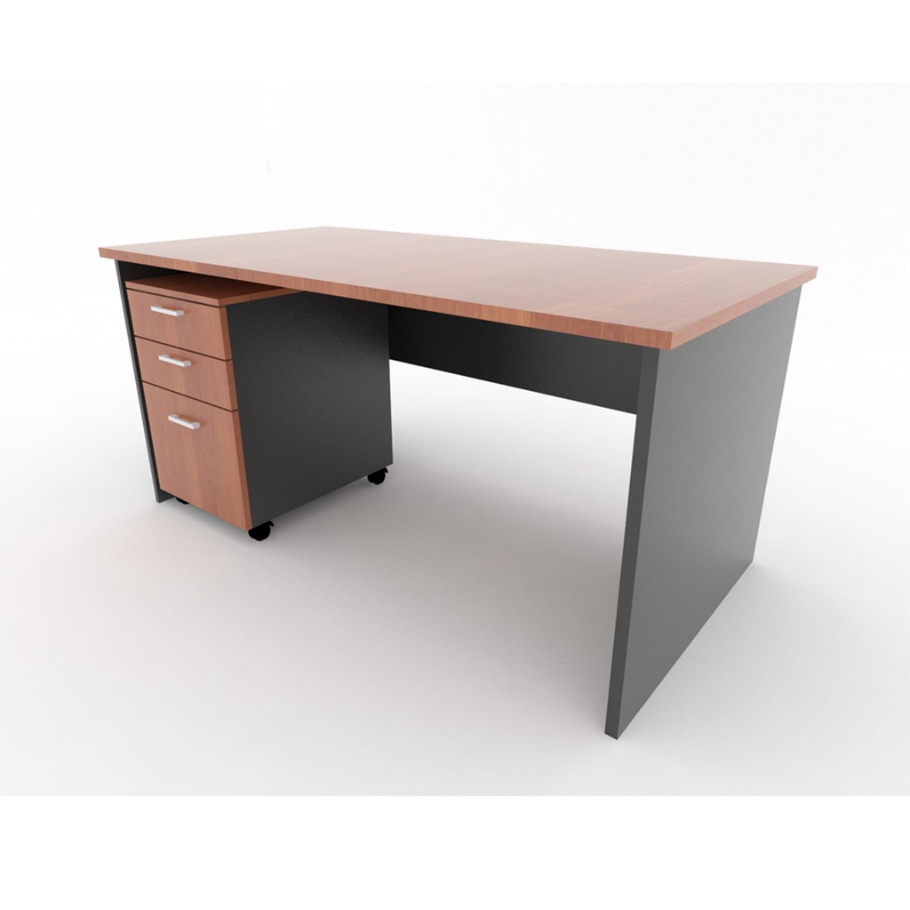 Access Office Executive Desk160cm wide with Moveable Drawer - Cherry