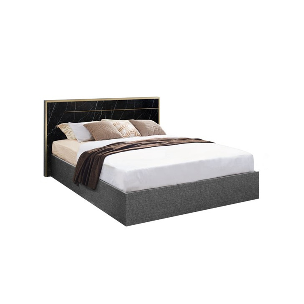 Marseille Bed 6ft - Grey Linen/BLMQ