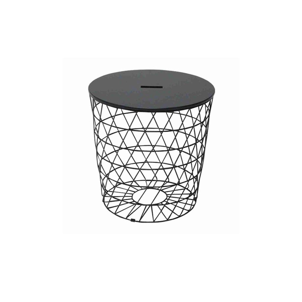 Savoir D40 End Table  - Black Leg/Wood Black
