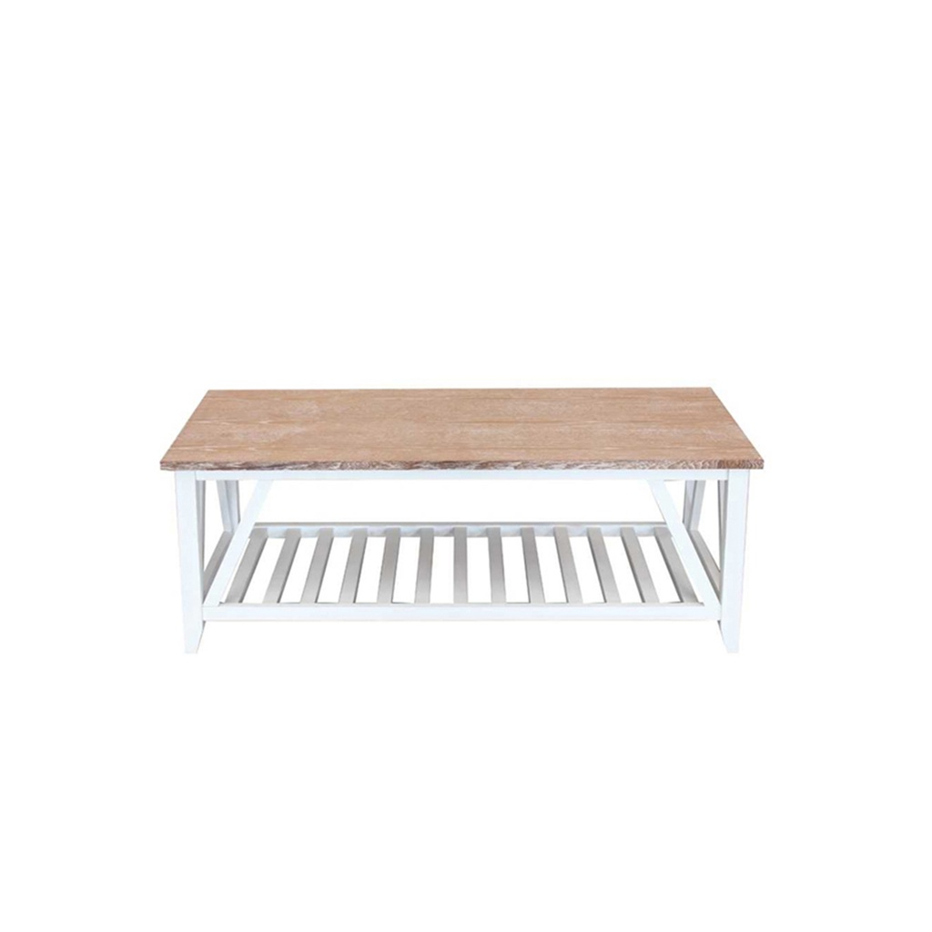 Albania Coffee Table-White/Nature