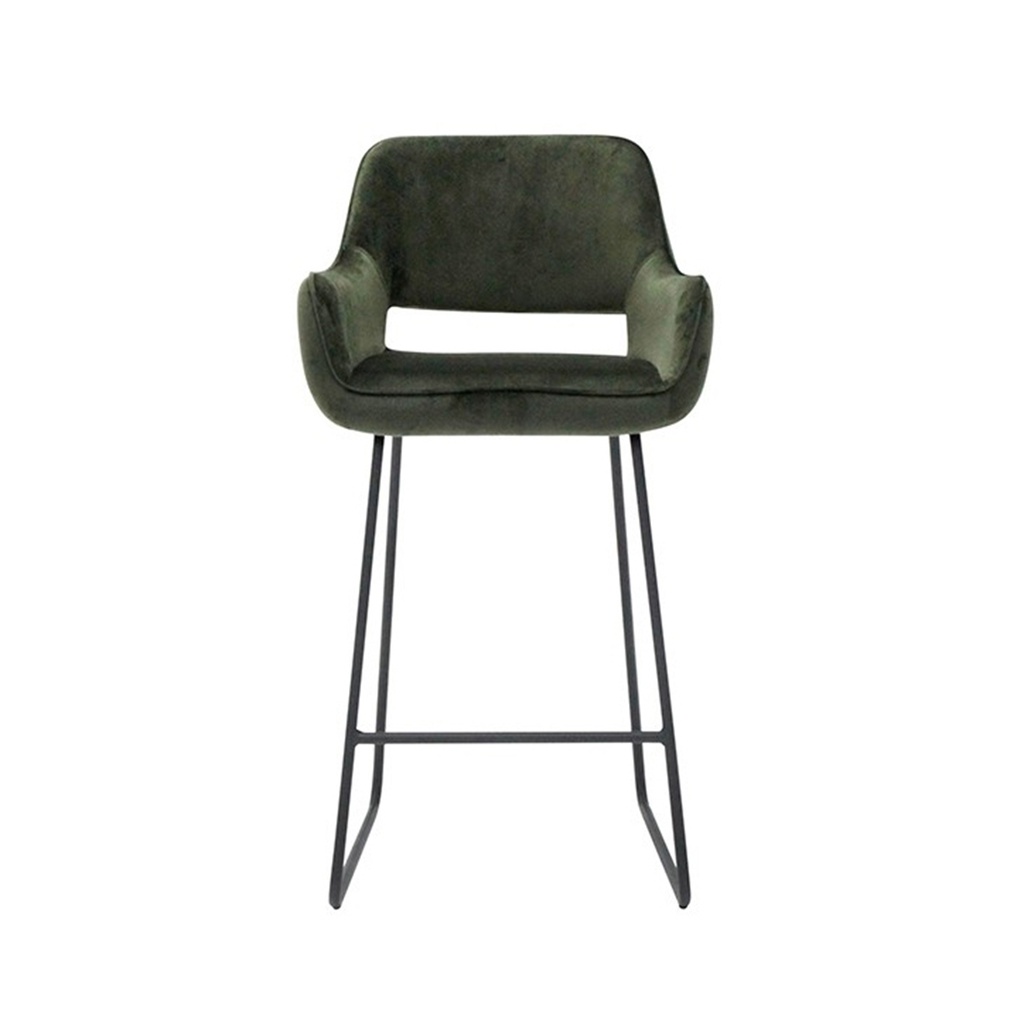 Bar Stool Yabber - Black Leg/Green Velvet