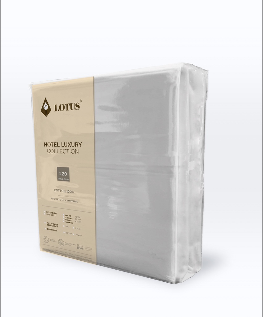 Lotus Hotel Collection Duvet Cover 220TC in white 100% cotton