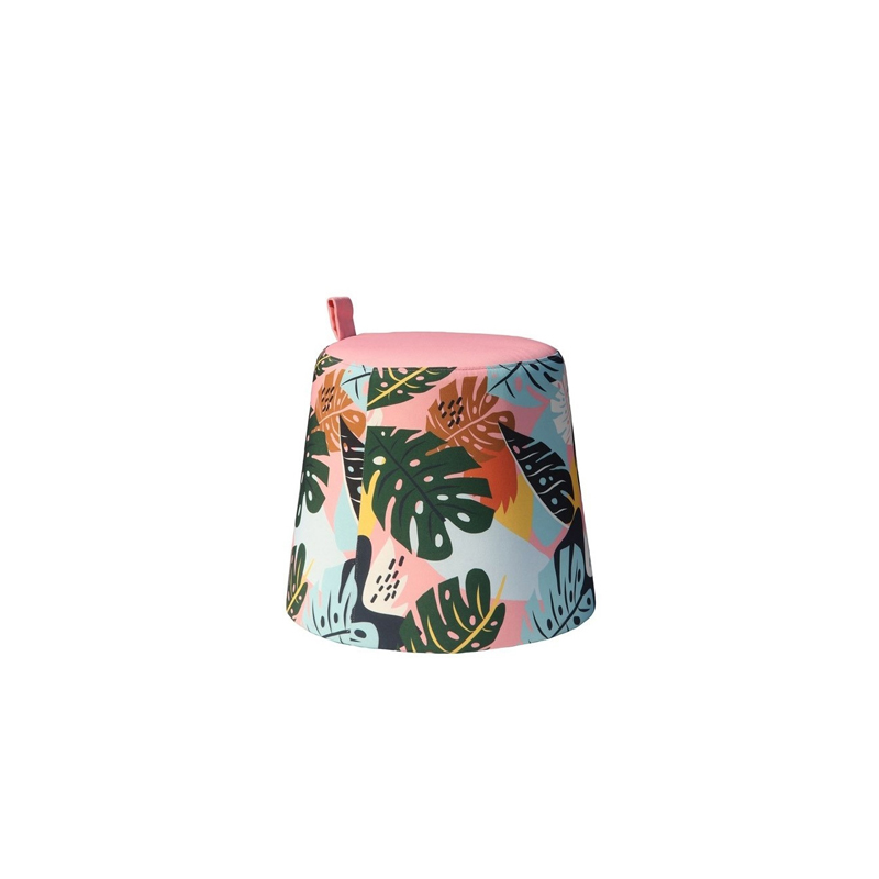 Stool Split - Pink Leaf Pattern