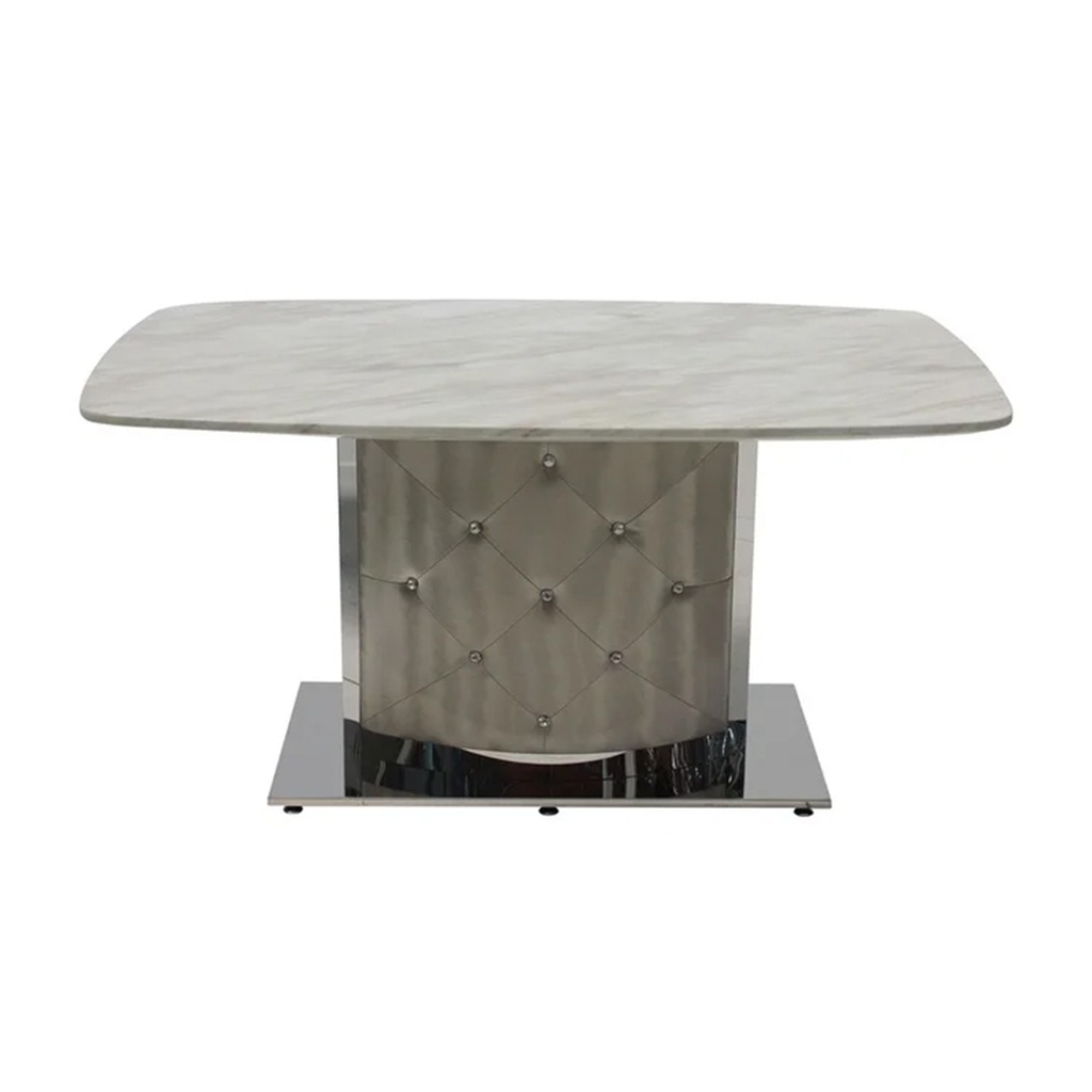 Aimon Dining Table - Stainless - SL Cream/Volakas