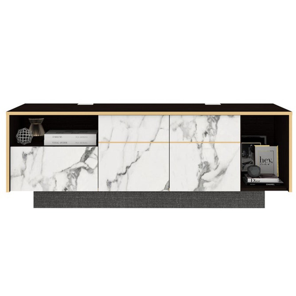 Maribor Sideboard TV160cm Wide - Grey Lin/Crct/Wenge